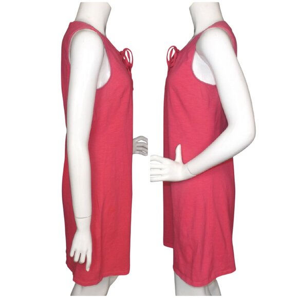 TOMMY BAHAMA Jersey Dress, S, Bright Pink, Lace Up Neck, Sleeveless, Summer - Picture 7 of 10